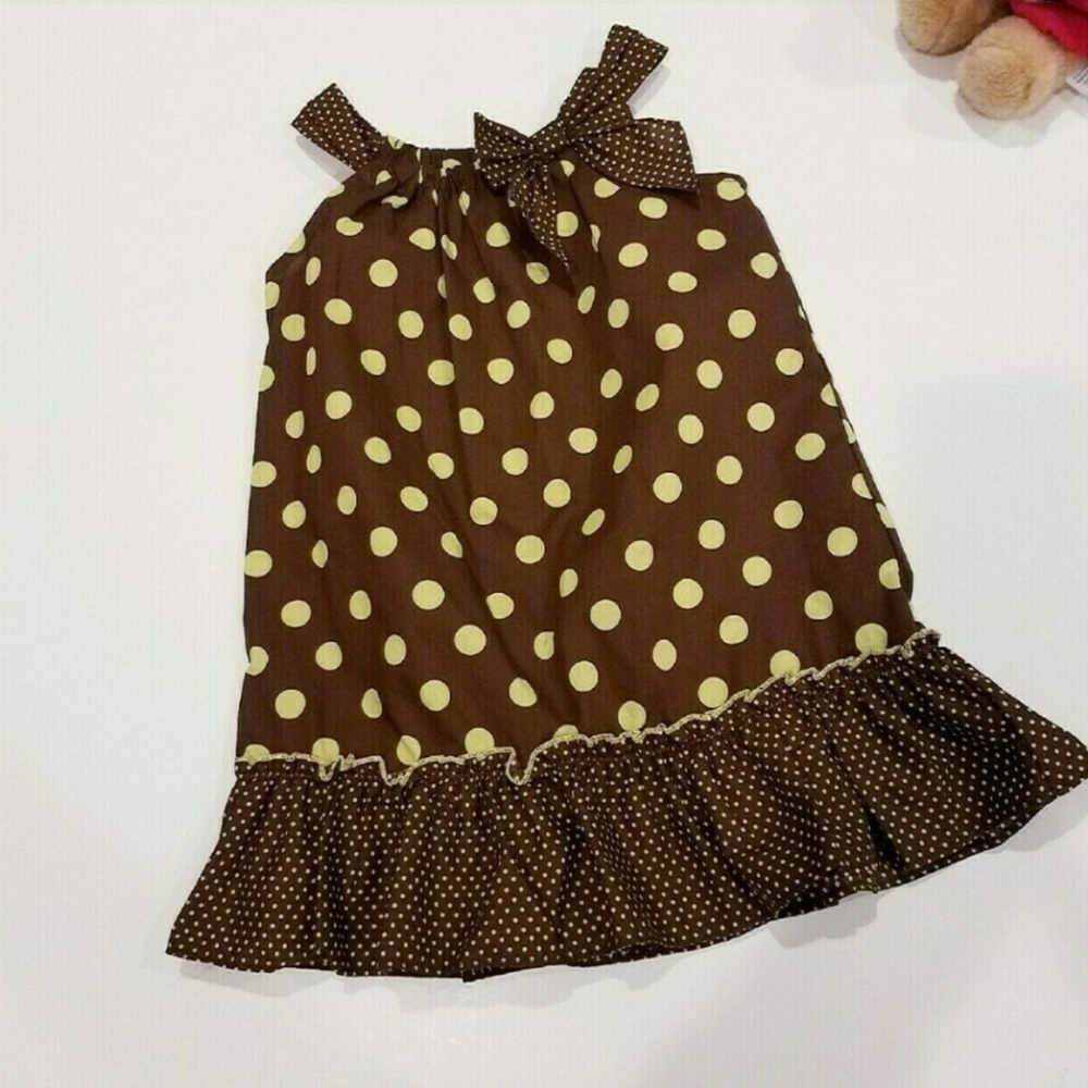 Jenny & Me Cocoa Polka Dot SunDress 3T